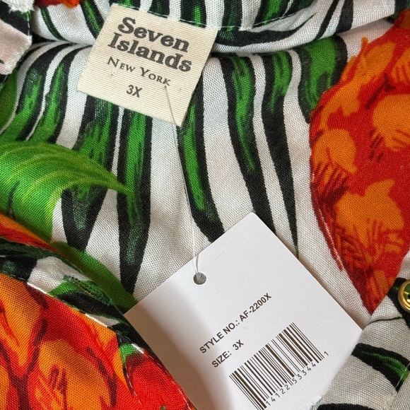 Tropical Pineapple Print Swim Coverup 3X NWT Beach Coverup - Picture 9 of 13